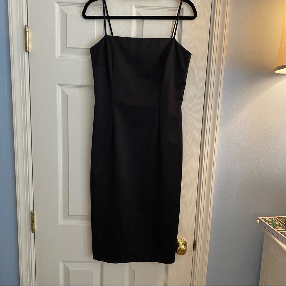 maggy london stretch black spaghetti strap dress estimated size 6